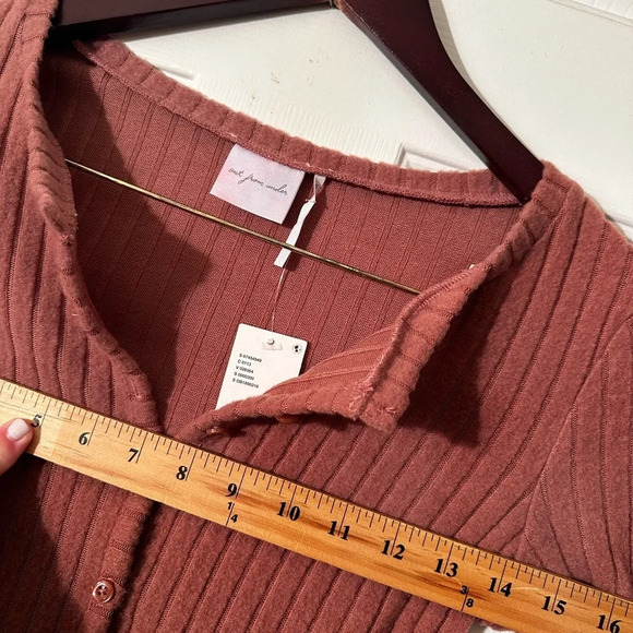 NWT URBAN OUTFITTERS Out From Under Bounce Plush Suki Ribbed Cardigan XS MAUVE - Picture 11 of 13